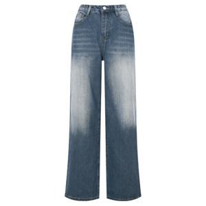 샵앤) 여성 6사이즈 3기장 히든밴딩 와이드 진청 워싱 청바지 INT-WPT-20538-숏