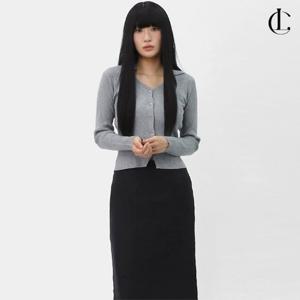 엘케이트 여자 긴팔 가디건 브이넥 골지 슬림 무지 카디건 LNHT003