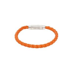 Bottega Veneta 팔찌 오렌지 브레이드 가죽 브레이슬릿 241798M142002