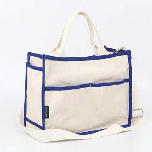 아이보리블루- 미들 사이즈 에코백 사각 크로스