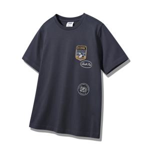 [지프] 남여공용 와펜 장식 루즈핏 반팔 티셔츠 JQ2TSU222