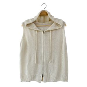 샵앤) 국산 여성 까슬 민소매 후드 레이어드 집업 조끼 JLE-WVS-4545-베이지