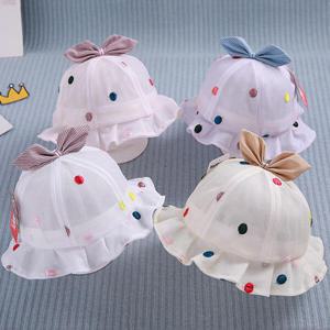 아트박스/엠케이 레인보우 도트 리본 유아 벙거지모자(0-36개월)