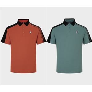 [와이드앵글]  WMU25251   CO 스웨터 배색 반팔 폴로 티셔츠 M