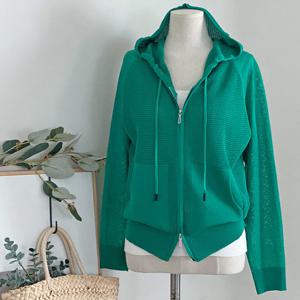 샵앤) 여성 여름 비치룩 후드 니트 집업 가디건 BONG-WCD-4516-그린