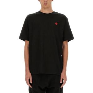 겐조 남성 블랙 로고 반팔 티셔츠 FE65TS4744SG_99J