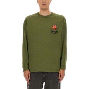 겐조 올리브 그린 그래픽 프린트 크루넥 티셔츠 FF65TL3514SG 5