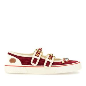 발렌티노 레드 벨벳 더블 버클 슬립온 스니커즈 7W2S0LH6MDE CD