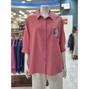 포라리 세이브존05 지지미 플라워 프린팅 블라우스 LB25071