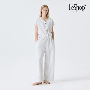 [르샵]V넥 버튼 스트링 티셔츠 앤 팬츠 셋업 (BP6ST014A)
