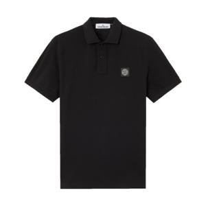 [국내배송] 스톤아일랜드 반팔 카라티 피케 폴로 와펜 로고 블랙 K1S1522002SCS0017V0029