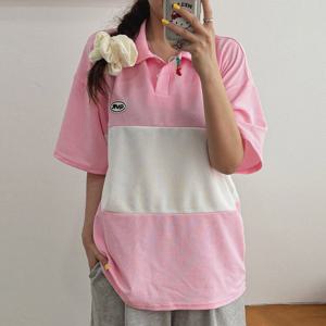 나야홍 / 빅사이즈 506 샤이러브카라넥티셔츠 DGBU747