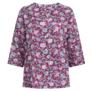 샵앤) 국산 여성 단추 라운드넥 인견 7부소매 블라우스 YF-WBL-20665-버건디