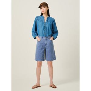 [빈폴레이디스] 피그먼트 다잉 데님 쇼츠  블루 (BF5725C11P)