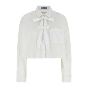 프라다 화이트 포플린 롱 슬리브 셔츠 P462ISOOO1XV2 F0009