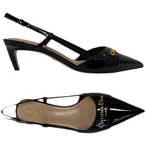 25FW 카프스킨 슬링백 펌프 힐 블랙 KCV336VNI 900