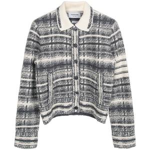 톰브라운 사선 TB 타탄 체크 울 폴로 카디건 FKJ086A Y9028 058