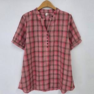 나야홍 / 빅사이즈 507 라빙A라인배색체크셔츠 DOLU503