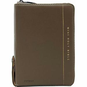 미니 성경전서 - NKR62WXU/새찬송가 합본/지퍼/PU/반달 색인/해설 없음/각주 없음/카키그레이