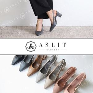 [애슬릿] 여성 뾰족 앞코 슬링백 힐 7cm