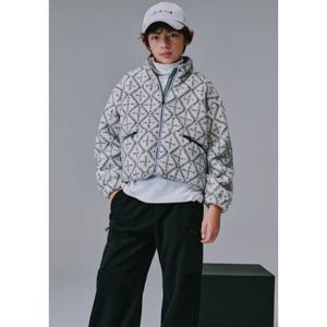 [블루테일]아이보리 패턴 양털 짚업 점퍼AYH2JP03IV