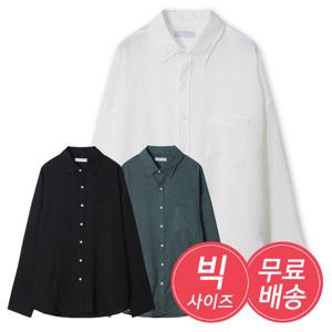 남자 오버핏 빅사이즈 프링클 포켓 셔츠 AC-SHS-Q018-그린