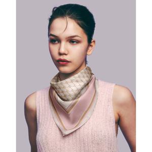 [헤지스] HISC5F603P2_여성 핑크 헤리아토 사각 실크 스카프