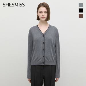 [쉬즈미스] 울 혼방 브이넥 가디건_SSKCDP31710