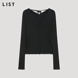 [리스트] 백 리본 브이넥 가디건_TSKCDP72050_BK