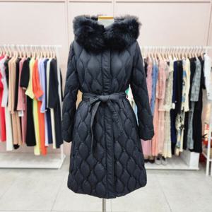 [샤틴]폭스퍼 후드넥 구스다운 롱패딩S234C024A_JK