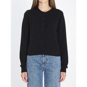 돌체앤가바나 블랙 크롭 캐시미어 가디건 FXVA3Z JDVC2 N0000