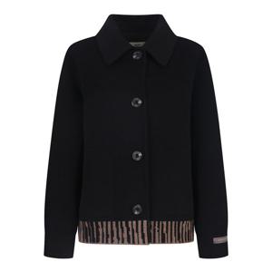 [베스띠벨리]울혼방 핸드메이드 니트 배색 카라 코트 BJHRX7642