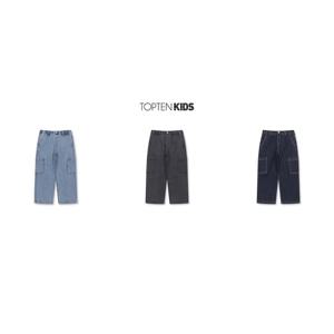[탑텐키즈]MKF4DP3211 공용) 와이드 카고 데님 팬츠