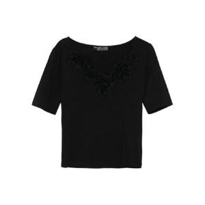 25 FW 에르마노설비노 레이스 장식 V넥 탑 D474M300SQW TP441450328