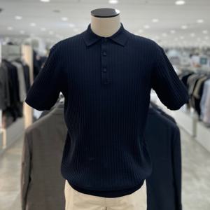 [지오지아]워셔블 세로 조직 반팔 니트 티셔츠_ABF2ET1104_NV_DG