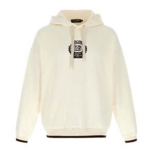 돌체앤가바나 로고 자수 거즈 코튼 후드티 G9BOUZHU7DU W0001