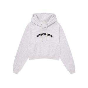 커버낫후드티 CQK CO2403HD70-HG 우먼 쿠퍼 로고 후디 Heather Gray