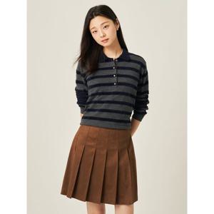 [빈폴레이디스] 울 T칼라 스트라이프 풀오버  애쉬 (BF5951C024)