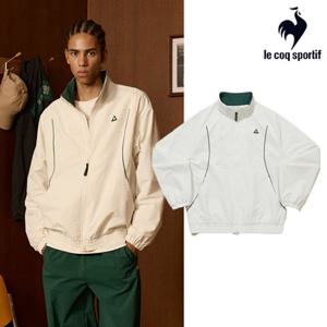 [르꼬끄] 남녀공용 유니 등판 블럭 루즈핏 메쉬 자켓 QQ323LJK91_IVY