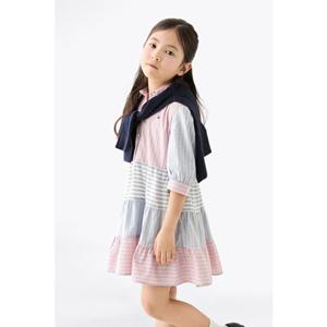 [타미힐피거칠드런TD] 믹스 스트라이프 원피스 (T42F6RDR400GT1)