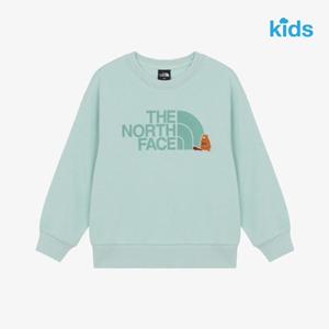 노스페이스 키즈 NM5MR55U 민트 애니메이트 스웨트 셔츠 맨투맨