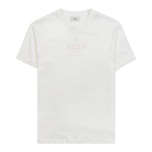 [펜디 키즈] 여아 로고 코튼 반팔 티셔츠 JFI287 7AJ F0TU9 (12-14) (스크래치)