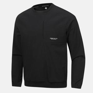 [데상트]데상트 베이직 가슴 포켓 우븐 맨투맨 SP323TWH91BLK0