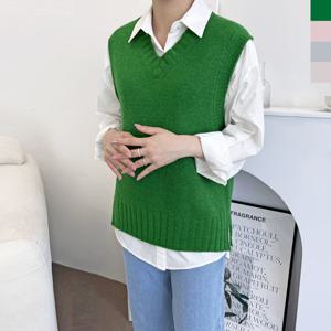 샵앤) 여성 국산 레이어드 브이 니트 조끼 WDM-WVS-2LUPP1011