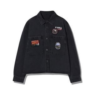 [지프] 여성 밑단 데기 데님 블랙 셔츠 자켓 JQ3SHF732