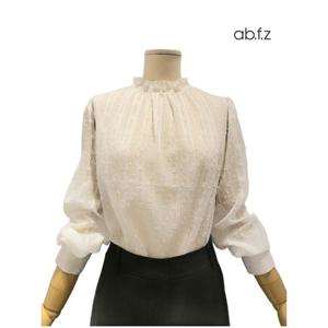 [에이비에프지]플라워 자수 포인트 시스룩 긴팔 블라우스 APZ5HB45G