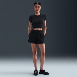 나이키반바지 SQJ HV2392-010 스포츠웨어 칠 테리 여성 미드라이즈 프렌치 테리 프린트 쇼츠