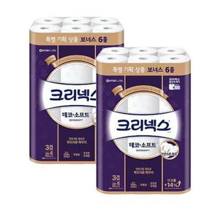크리넥스 데코앤소프트 27m 30롤 x 2팩 화장지