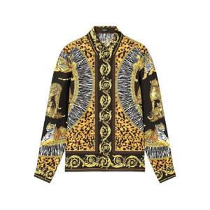 25 FW 베르사체 와일드 캣 프린트 실크 셔츠 10217151A15792 TP441920795