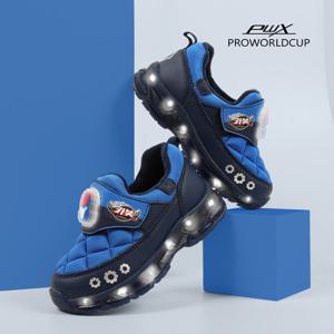 [프로월드컵]MARIO프로월드컵키즈 헬로카봇 멀티LED 라이팅방한운동화(NV)